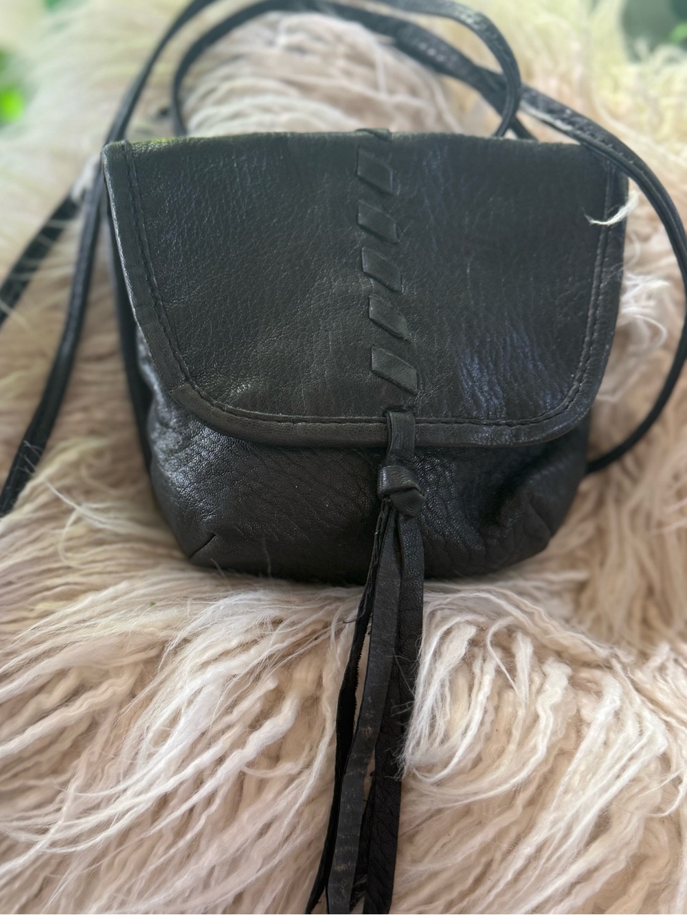 Hobo international Black Leather Crossbody Bag with Tassel - Picture 1 of 9